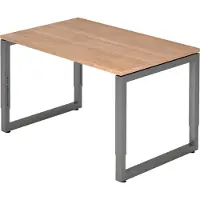 Bümö Schreibtisch Serie-R - Größe: 120 x 80 cm, Gestell: Graphit, Nachbildung: Nussbaum