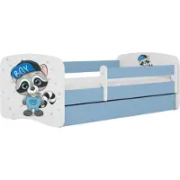 Kocot Kids Kinderbett Babydreams Waschbär 160x80 cm ohne Matratze in blau
