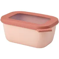 Mepal - Cirqula Vorratsdose Multi Schüssel & Schalen Rechteckig - Aufbewahrungsbox & Frischhaltedosen mit Deckel - 750 ml - Nordic Blush