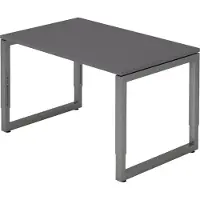 Bümö Schreibtisch Serie-R - Größe: 120 x 80 cm, Nachbildung: Graphit, Gestell: Graphit