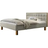 Hasena Polsterbett Noah Wildbuche | Stoff beige 160x200