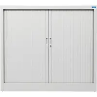 Stier Rolladenschrank Basic, 2 verzinkte Fachböden, Maße 1070x1200x450mm, in Lichtgrau, feuerfeste Türelemente, inklusive Sicherheitsschloss, ideal für Büro- und Lagerräume
