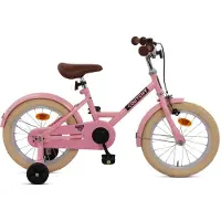 Nogan Dutchy Kinderfahrrad 18 Zoll Glänzendes Rosa | Komplett mit Stützräder
