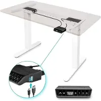 Duronic TM61 WE Schreibtisch | Höhenverstellbares Tischgestell bis 120 cm | elektrisches Tischbein mit 2 Motoren | Bedienteil mit 3 Speicherplätzen | Sitz-Steh-Schreibtisch für Home-Office und Büro