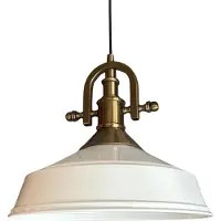 Bamyum Pendelleuchte Asletl Ø35 cm, Industrial Weiß-Weiß Metall Hängelampe