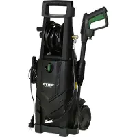Stier Hochdruckreiniger SDR-160, 2200 W, max. Druck 165 bar, max. Fördermenge 492 l/h, Mit Schlauchtrommel, 10 Meter Arbeitradius, 5 Meter Schlauch, 2x Düsen, Terrassenreiniger für Auto, Terasse