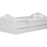 Kocot Kids Kinderbett Kacper weiß mit Schublade 160x80 cm ohne Matratze