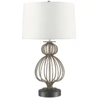 Elstead Lighting Elstead Lafitte Tischleuchte E27 Gebeiztes Silber Creme