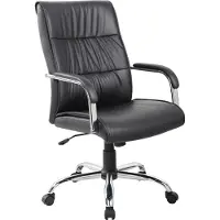 Dmora Bürostuhl Dagomer, Chefsessel mit Armlehnen, Ergonomischer Bürostuhl, 69x60h105/115 cm, Schwarz