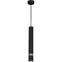 Licht-Erlebnisse Hängelampe Pendelleuchte Schwarz Silber Grau 1-flammig GU10 25W modernes Design Zylinder Esstisch Wohnzimmer