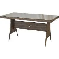 Merxx Gartentisch Teneriffa 160 x 90 cm - Aluminium/Kunststoffgeflecht