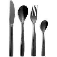 Comas Besteck-Set BARCELONA SCHWARZ 24 Teile Edelstahl 18/10 - 3 mm / PVD-Beschichtung / Black-Finish
