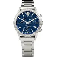 Versace VEKB00522 Sport Tech Lady Chrono blau silber Edelstahl Damen Uhr NEU