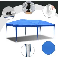 Jayseuw Pavillon Faltpavillon 3x6m Blau Partyzelt UV-Schutz höhenverstellbarer mit Tragetasche, für Outdoor Garten Camping Ohne Seitenwänden