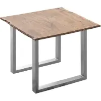 Sam Esstisch Baumkante massiv Akazie stonefarben 80 x 80 cm silber LAURINA