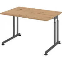 Bümö Schreibtisch Serie-Z - Nachbildung: Asteiche, Größe: 120 x 80 cm, Gestell: Graphit