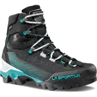 La Sportiva Aequilibrium ST GTX Women wasserdichte und bedingt steigeisenfeste Damen Bergschuhe Black/Aqua EU 36