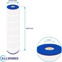 Allspares Wasserfilter für Whirlpool/Pool Filterkartusche geeignet für Waterway 75 / PCAL75 / C-4970 / FC-2930 | Ø125x600mm