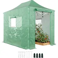 Outsunny Pop Up Gewächshaus ca. 200x300x270 cm Foliengewächshaus mit Satteldach