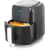 Emerio Heißluftfritteuse, Airfryer, Smart Fryer, DIGITAL, Frittieren ohne Öl, leicht zu reinigen, 5.5 Liter Volumen, 1400 Watt, BPA frei, AF-123544, 5.5 Liter, Schwarz