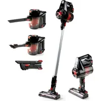 Primo PR504SV 3-in-1 schnurloser Stabstaubsauger - Beutelloser Staubsauger - Handstaubsauger - HEPA-Filter - Rot/Schwarz