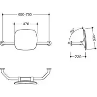 Hewi 805 Rückenstütze 805.51.91790 Wandmontage mit Rosetten, tiefschwarz