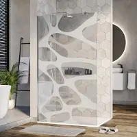 NEXTREND - GmbH Duschabtrennung Walk-In Nano Echtglas EX101 - Milchglas-Muster Wave - 10 mm - Breite wählbar, Breite Walk-In:1200mm