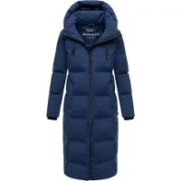 MARIKOO Damen Winter Steppmantel Parka Jacke warm gefüttert winddicht Tikoraa Navy Gr. 36 - S