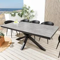 Riess Esstisch GALAXIE 200cm hellgrau anthrazit Keramik Aluminium Gartentisch in- und outdoor