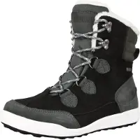 Guggen Mountain Damen Fellstiefel mit Lammwolle Winterstiefel Schwarz