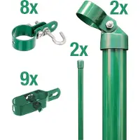 Alberts Zauneck-Set für Mahschendrahtzaun zum Einbetonieren, Höhe 200 cm, grün