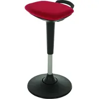 Stier Multibewegliche Stehhilfe mit Tellerfuß, höhenverstellbare Sitzhöhe 600-840 mm, gepolsterter Sitz, Sicherheitsgasfeder, Rot