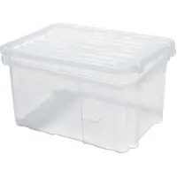 Proregal Mehrzweck Aufbewahrungsbox mit Deckel | Transparent | HxBxT 16x30x20cm | 9 Liter | Lagerkiste, Transportbox, Stapelbox, Kunststoffkiste