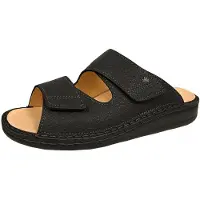 Finn Comfort Riad Herren Pantolette, Leder, Navy (Blau), bequem, Wechselfußbett - Marken , Blau, leder (rabo)