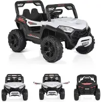 Moni Kinder Elektroauto Buggy UTV 5588 Fernbedienung MP3 Gurt 2 Motoren Lichter weiß