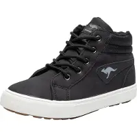 Kangaroos Kavu I High-Top Kinder Sneaker Uni schwarz gefüttert Winterschuhe, Schuhgröße:28 EU