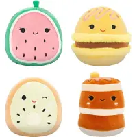 Jazwares SQCR06866 - Squishmallows - Food Squad, Plüschfigur, je 12,5 cm, 4er Pack
