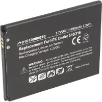 AccuCell Akku passend für HTC Desire 516, 316, Li-Ion, 3,7V, 1950mAh, 7,2Wh