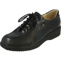 Finn Comfort , Oviedo, Damen, Schnürer, Nero/Schwarz, Leder, NEU - Damenschuhe Bequeme Schnürschuhe, Schwarz