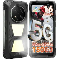 Blackview ROCK 2 Pro 6.67" 5G Ohne Vertrag Outdoor Smartphone mit 15000 mAh,32+256GB, Android 16,Dual-SIM,UNISOC T8100,DokeOS 5.0,120Hz,NFC,IP69K/IP68