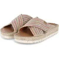 Toni pons Damen Pantoletten BALI Bunt Beige Textil Größe: 42