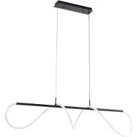 LUCANDE LED-Hängeleuchte Kisune, schwarz/weiß, Metall