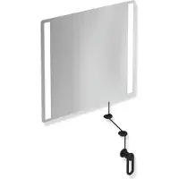 Hewi LED-Kippspiegel basic, matt der Serie 801, mit integrierter LED-Beleuchtung, in Farbe 90 (Tiefschwarz)