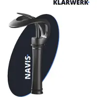 KLARWERK NAVIS | Design Wasserfall Wasserhahn Titangrau hohe Badarmatur | Elegante Premium Edelstahl Armatur Für hohe Waschbecken | Mischbatterie 2 Anschlüsse