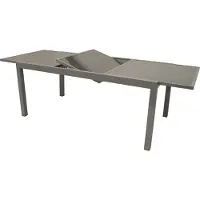 Degamo Ausziehtisch Gartentisch Esstisch Glastisch PISA 180/240x100cm, Aluminium + Glas grau