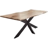 Sam Esstisch Baumkante Akazie naturfarben 140 x 80 cm Spider-Gestell schwarz TABEA