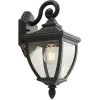LINDBY Cerys Außenwandleuchte Black - , Cerys, dimmbar, Schwarz, für Balkon, Kunststoff, Antik