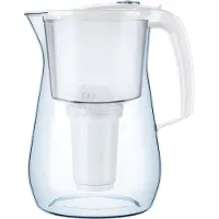 AQUAPHOR Wasserfilter Provence weiß inkl. 1 A5 Filterkartusche - Premium-Wasserfilter in Glasoptik zur Reduzierung von Kalk, Chlor & weiteren Stoffen