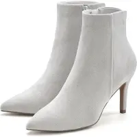 LASCANA High-Heel-Stiefelette Sommerstiefelette, Stiefel, hellgrau Größe 36