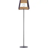 JUST LIGHT Stehlampe CRATE Dekorative Stehlampe im modernen, rustikalen Look Holz-Natur Wohnbereich, z.B. Wohnzimmer, Esszimmer, Schlafzimmer